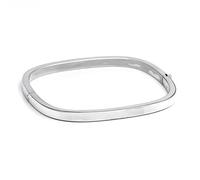 Silverly 4mm Rectangular Hinged 925 Sterling Silver Bangle - Elegant Chunky Square Tube Bracelet - Mum Auntie Wife Birthday Gifts - Classic Solid Silver Bracelets for Women