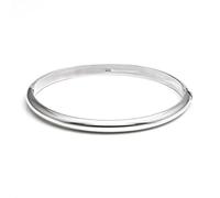Silverly 5.3mm Hinged Sterling Silver Bangle - Classic Polished 925 Silver Bracelet - Round Tube Stackable Bangles for Women - Mum Auntie Birthday Gifts - Bracelets for Daughter