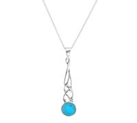 Silverly 925 Silver Celtic Knot Teardrop Pendant Round Abalone Shell - Sterling Silver Paua Shell Knotwork Necklace for Women - Long Braided Openwork Drop Design - Traditional Irish Jewellery