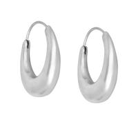 Silverly 925 Silver Crescent Moon Hoops 25mm - Smooth Rounded Design - Medium Sterling Silver Tapered Hoop Earrings for Women - Chunky Creole Hoops - Simple Everyday Jewellery