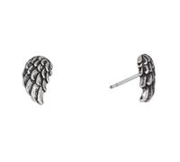 Silverly 925 Silver Small Angel Wing Stud Earrings for Women - Sterling Silver Textured Feather Studs - Detailed Bird Wings Boho Jewellery - Celestial Spiritual Protective Symbol Gift for Daughter