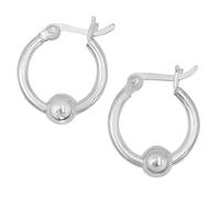 Silverly 925 Silver Small Hoop Earrings - 17 mm Round Tube Ball Hoops for Women - Chunky Design With Saddleback Closure - Ladies Fine Jewellery Gifts
