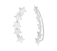 Silverly 925 Sterling Silver 5 Star Climber Earrings - Flat Star Ear Climbers for Women - Constellation Earrings - Celestial Ear Crawlers - Unique Jewellery Gift for Daughter