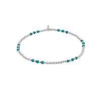 Silverly 925 Sterling Silver Blue Bead Bracelet 2mm - Small Ball Beaded Bracelets for Women - Elastic String Design - Stacker Jewellery - Boho Stretch Friendship Bracelets for Daughter