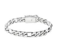 Silverly 925 Sterling Silver Chunky 8mm Figaro Chain Bracelet for Men 19.5cm - Wide Link Bracelet With Box Clasp - Heavyweight Solid Silver Jewellery - Father's Day Gift - Men's Thick Cuban Chains