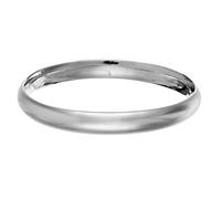 Silverly 925 Sterling Silver Chunky Closed Bangle 12mm D-Shape Design - Classic Simple Silver Bracelet for Ladies - Wide Slip-On Stacking Bangles - Wife Mum Auntie Gifts