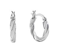 Silverly 925 Sterling Silver Chunky Twisted Square Tube Hoop Earrings - Medium Size Bold Twist Hoops With Saddleback Closure - Stylish and Trendy Solid Silver Jewellery for Women