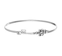 Silverly 925 Sterling Silver Filigree Key Bangle With Hook Clasp - Solid Silver Antique Key Stacking Bracelet - Thin Stacking Bangles for Women - Gift for Girlfriend - Symbolic Friendship Bracelets