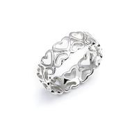 Silverly 925 Sterling Silver Heart Ring - Open Heart Band - Cute Love Promise Rings - Romantic Jewellery - Valentine's Day or Best Friend Gift - Solid Silver Rings for Women