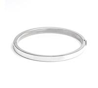 Silverly 925 Sterling Silver HInged Bangle 5 mm - Classic Round Tube Solid Silver Bangle - Stacking Sterling Silver Bracelet for Women - Teen Girls Jewellery