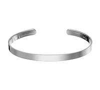 Silverly 925 Sterling Silver Open Bangle - Adjustable Engravable Silver Bangles for Men - Simple Flat Cuff Bracelet - Stackable Bangles for Women - Modern Minimalist Everyday Ladies Bracelets