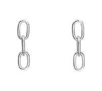 Silverly 925 Sterling Silver Oval Link Drop Earrings for Women - Paperclip Chain Design - Dainty Minimalist Hoop Earrings - Simple Hypoallergenic Jewellery - Long Dangle Geometric Studs