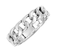 Silverly 925 Sterling Silver Ring for Women With a Cuban Link Design 5mm - Men's Chain Band Minimalist Promise Ring - Classic Stacking Rings for Ladies - Contemporary Stacking Wedding Bands
