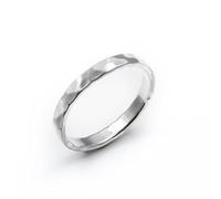 Silverly 925 Sterling Silver Ring With a Hammered Finish 3 mm - Thin Wedding Band - Men's Rings - Wedding Rings His and Hers - Minimalist Classic Silver Stacking Rings Jewellery