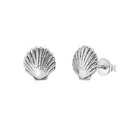 Silverly 925 Sterling Silver Scallop Seashell Stud Earrings for Women - Solid Silver Mermaid Shell Studs - Hypoallergenic Dainty Beach Jewellery - Gift for Ocean Lovers