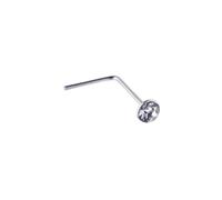 Silverly 925 Sterling Silver Single Cubic Zirconia Nose Stud 2mm - Small Crystal Earring for Nose Piercing - Hypoallergenic Minimalist Body Jewellery for Women - Simple Sparkly Design