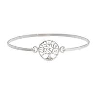 Silverly 925 Sterling Silver Tree of Life Bracelet for Women - Celtic Charm Solid Silver Bangle for Stacking - Hook Pressure Clasp - Friendship Bracelet for Daughter