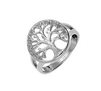 Silverly 925 Sterling Silver Tree of Life Rings Women - Round Celtic Promise Ring - Ring for Men - Hollow-Out Ring - Nature Inspired Rings for Ladies - Spiritual Gifts for Women