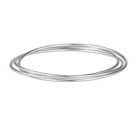 Silverly 925 Sterling Silver Triple Russian Wedding Bangle - Three Interlocking Round-Shaped Bangles for Women Solid 925 - Interlinked Multi-Layer Bracelet - Classic Thin Round Tube Set of Bangles