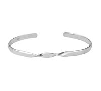 Silverly 925 Sterling Silver Twisted Cuff Bangle for Women - Thin Flat Open Bangle - Simple Stacking Bracelets for Everyday Wear - Contemporary Essential Jewellery - Gift for Mum