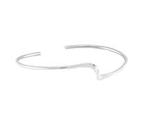 Silverly 925 Sterling Silver Twisted Wave Thin Bangle Bracelet for Women - Simple Wavy Cuff Bangle - Plain Modern Bracelet - Sleek Minimalist Essential Jewellery - Adjustable Bangles