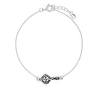 Silverly Celtic Cross Thin Chain Bracelet for Women in 925 Sterling Silver - Oxidised Knotwork Charm on Cable Chain - Solid Silver Traditional Celtic Jewellery - Irish Symbolic Gift