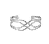 Silverly Celtic Knot Infinity Bangle for Women in 925 Sterling Silver - Wide Woven Adjustable Cuff Bangle - Classic Knotwork Heritage Jewellery - 925 Silver Friendship Bracelets for Women