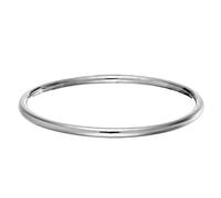 Silverly Classic 925 Solid Silver Bangle for Daughter - 4mm Round Tube Silver Bangles for Women - Minimalist Sterling Silver Bracelet - Elegant Thin Design - Wife Mum Auntie Gifts