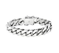 Silverly Extra Chunky 14mm Curb Chain Bracelet for Men in 925 Sterling Silver 22cm - Wide Link Bracelet With Box Clasp - Heavyweight Solid Silver Jewellery - Thick Heavy Cuban Chains