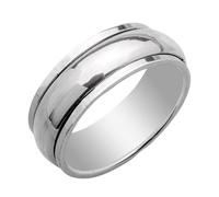 Silverly Fidget Rings for Anxiety Women - 925 Sterling Silver Anxiety Rings for Daughter or Son - Men's Polished Plain Spinner Rings - Engagement Rings for Her and Him - Relaxation Gifts for Women