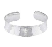 Silverly Hammered Sterling Silver Concave Bangle - Adjustable Silver Bangles - Flat Cuff Bracelet - Wide Silver Bangles for Women Solid 925 - Modern Minimalist Sterling Silver Ladies Bracelets