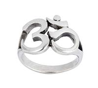 Silverly Om Signet Ring for Men - Ohm Aum 925 Sterling Silver Ring - Hindu Buddhist Sanskrit Symbol - Solid Silver Chunky Band - Spiritual Gifts for Women - Men's Rings - Sound of the Universe