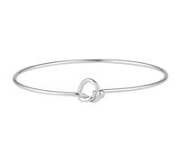 Silverly Polished 925 Sterling Silver Bracelet for Women With a Friendship Knot - Hook Pressure Clasp Bangle Bracelet - Cute Thank You Gift - Friendship Gifts for Women