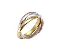 Silverly Rose Yellow Gold Plated Sterling Silver Triple Band Russian Wedding Ring - Women's Polished 925 Silver Ring - Wedding Rings His and Hers - Three Tone Sterling Silver Rings - Men's Gold Rings