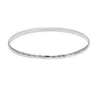 Silverly Round Stacking Sterling Silver Bangles for Women Solid 925 3mm - Hammered Jewellery for Women - Minimalist Thin Silver Bracelets
