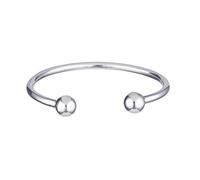 Silverly Sterling Silver Bangles for Women Solid 925-10mm Ball Silver Torque Bangle - Small Bracelets for Ladies - Lightweight Solid Silver Cuff Bracelets - Arm Jewellery