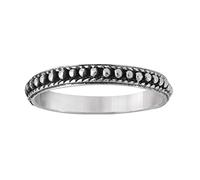 Silverly Sterling Silver Beaded Stacking Ring for Women - Textured 925 Silver Thin Band Ring for Men - Granulated Ball Bead Rings - Bali-Style Boho Jewellery - Slim Stackable Design