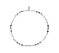 Silverly Sterling Silver Blue Agate Stretch Bracelet - Stacking Beaded Ball Bracelets for Women - 925 Silver Elastic Gemstone Bead Design - Cute Baby Shower or Bridesmaid Gift