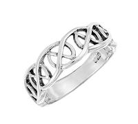 Silverly Sterling Silver Celtic Braid Ring for Women - 925 Silver Eternity Knot Band Ring - Irish Braided Wedding Band for Men - Woven Knotwork Design - Symbolic Couple's Promise Rings