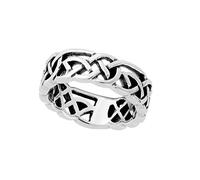 Silverly Sterling Silver Celtic Love Knot Ring for Women - 925 Silver Infinity Knot Band Ring - Irish Braided Wedding Band for Men - Woven Knotwork Design - Couple's Promise Rings