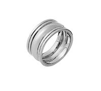 Silverly Sterling Silver Chunky Barrel Ring for Women - 925 Silver Grooved Wide Band Ring for Men - Polished Curved Statement Rings - Birthday Gift for Daughter - Bold Modern Jewellery