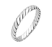 Silverly Sterling Silver Classic Twisted Rope Band Ring - Stacking Thick Wedding Band for Women and Men - Elegant Minimalist Curved Design - Classic Jewellery - Simple 925 Silver Braided Rings