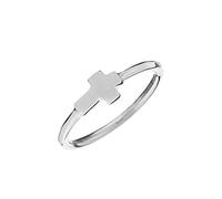 Silverly Sterling Silver Cross Ring for Women - 925 Silver Simple Cross Stacking Band Ring - Minimalist Religious Rings - Elegant Faith Jewellery - Mum Daughter Auntie Gifts - Holy Communion Gift