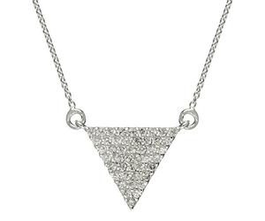 Silverly Sterling Silver CZ Triangle Pendant on 18" Cable Chain - 925 Silver Triangular Pendant With Pave-Set Cubic Zirconia - Elegant Sparkling Geometric Jewellery for Women - Modern Design