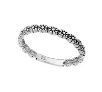 Silverly Sterling Silver Daisy Chain Ring for Women - Textured Flower Band Ring in 925 Silver - Nature-Inspired Jewellery - Thin Band Stacking Rings - Gift for Daughter - Best Friend Promise Rings