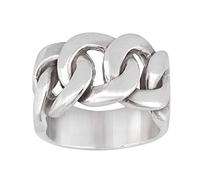 Silverly Sterling Silver Extra Chunky Cuban Chain Ring for Men - Heavy Wide Link Statement Ring for Women - Unisex Thick Solid 925 Silver Rings - Bold Biker Jewellery