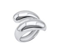 Silverly Sterling Silver Extra Chunky Teardrop Wrap ring - Puffed Water Drop Design - Hug Rings for Women - Wide Smooth Statement Dome Band - Sleek Elegant Trendy Ladies Jewellery