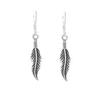 Silverly Sterling Silver Feather Hook Earrings for Women - 925 Solid Silver Detailed Tiny Leaf Earrings - Unique Birthday Gift for Nature Lovers - Boho Dainty Ear Party Jewellery