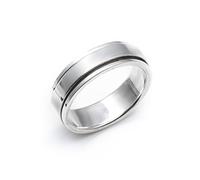 Silverly Sterling Silver Fidget Rings for Anxiety Women's and Men's - 6mm Simple Flat Band Spinner Rings - Classic Wedding Ring - 925 Silver Anxiety Ring