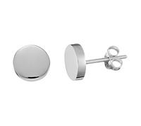 Silverly Sterling Silver Flat Circle Stud Earrings for Women - Plain Small 925 Silver Disc Studs 9mm - Simple Smooth Round Studs for Men - Minimalist Geometic Jewellery - Birthday Gift for Daughter